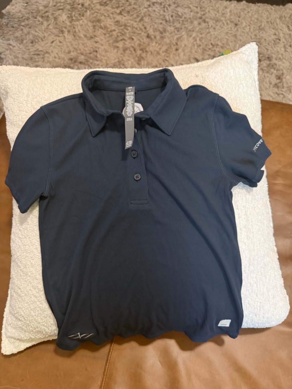 Vuori Navy Blue Women's Button-Down Polo Shirt Discovery Dunes